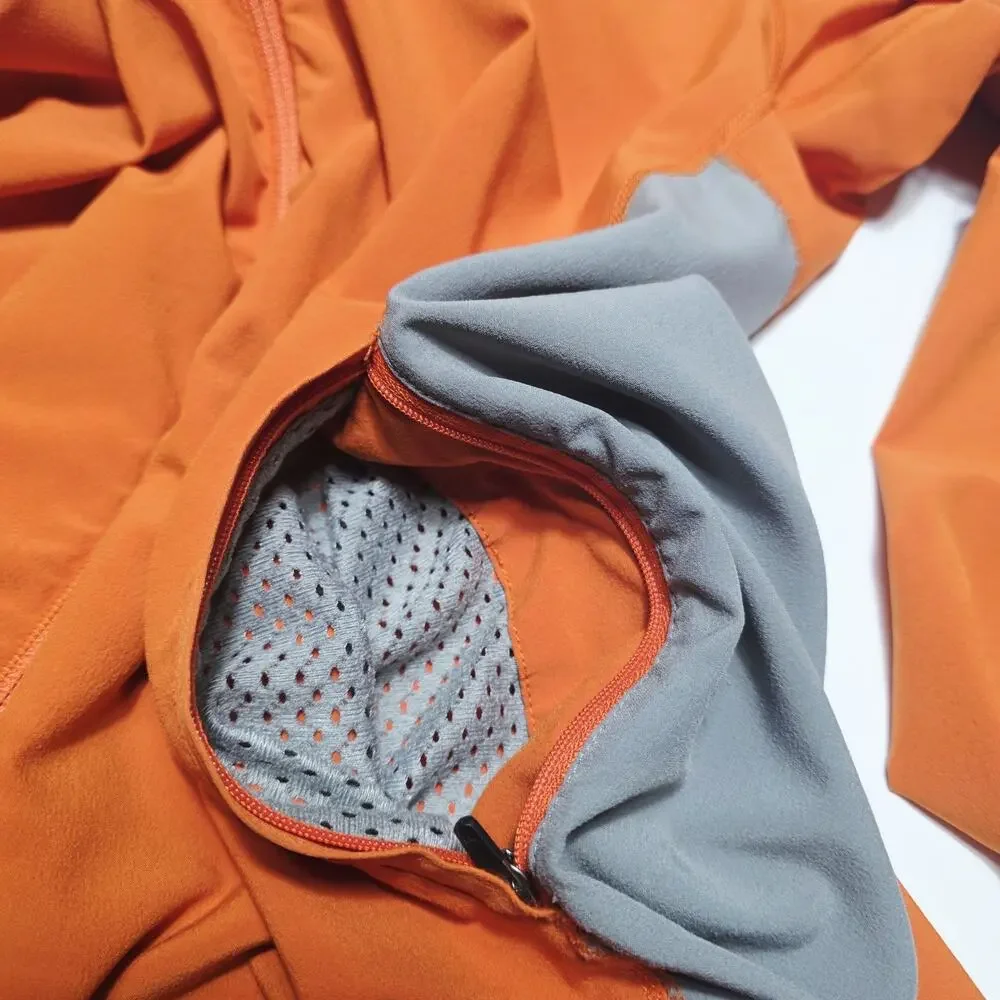 Patagonia Jacket Men's Orange Gray Full Zip Softshell Stretch Hiking Medium